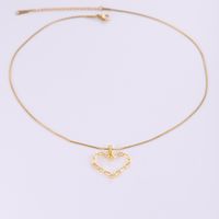 IG Style Heart Shape Artificial Gemstones Copper Inlay Zircon 18K Gold Plated Women's Pendant Necklace main image 1