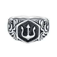 Retro Punk Geometric 304 Stainless Steel Men's Rings main image 4