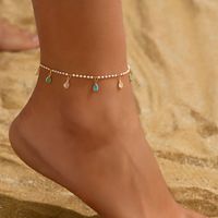Sweet Square Heart Shape Copper Plating Inlay Zircon Women's Anklet main image 4