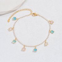 Sweet Square Heart Shape Copper Plating Inlay Zircon Women's Anklet main image 11