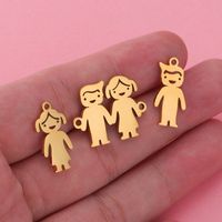 1 Piece Stainless Steel None 18K Gold Plated Rose Gold Plated Human Pendant main image 5