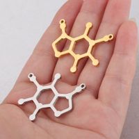 1 Piece Stainless Steel None 18K Gold Plated Chemical Molecule Pendant main image 3