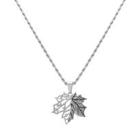 Stainless Steel Basic Maple Leaf Plating Pendant Necklace sku image 2
