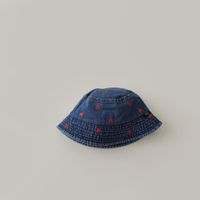Girl'S Streetwear Heart Shape Embroidery Bucket Hat sku image 3