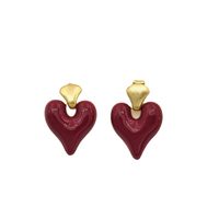 1 Pair Vintage Style Heart Shape Plating Brass Drop Earrings main image 2