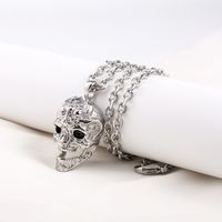 Titanium Steel Hip-Hop Geometric Skull Plating Pendant Necklace main image 1