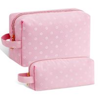 Basic Ditsy Floral Lattice Cotton Flowers Square Makeup Bags sku image 3