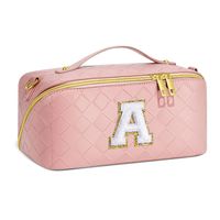 Basic Letter Pu Weave Square Makeup Bags main image 1