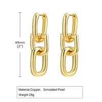 1 Pair Simple Style Classic Style Geometric Plating Brass Gold Plated Drop Earrings main image 2