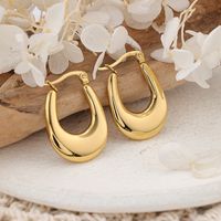 1 Pair IG Style C Shape Plating 304 Stainless Steel Hoop Earrings main image 7