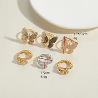 Wholesale Vintage Style Butterfly Copper Inlay Zircon Open Rings main image 2