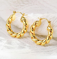 1 Pair Simple Style C Shape Plating Inlay Copper Zircon Hoop Earrings Ear Studs sku image 10