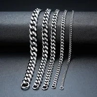 Retro Geometric Stainless Steel Chain Men's Necklace sku image 18
