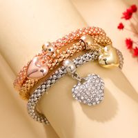 Simple Style Heart Shape Alloy Rhinestones Women's Bracelets main image 1