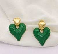 1 Pair Vintage Style Heart Shape Plating Brass Drop Earrings sku image 2