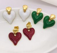 1 Pair Vintage Style Heart Shape Plating Brass Drop Earrings main image 7