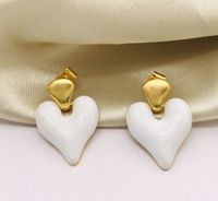 1 Pair Vintage Style Heart Shape Plating Brass Drop Earrings sku image 1