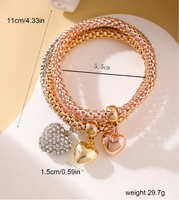 Simple Style Heart Shape Alloy Rhinestones Women's Bracelets main image 2