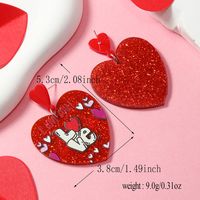 1 Pair Cute Sweet Star Heart Shape Arylic Drop Earrings main image 3
