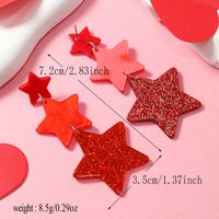 1 Pair Cute Sweet Star Heart Shape Arylic Drop Earrings main image 2