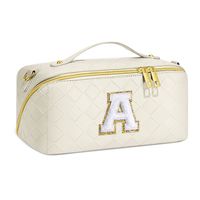 Basic Letter Pu Weave Square Makeup Bags main image 2