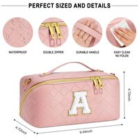 Basic Letter Pu Weave Square Makeup Bags main image 5