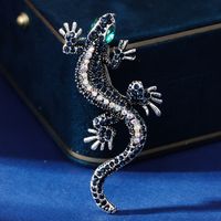 Vintage Style Gecko Alloy Rhinestones Women's Brooches 1 Piece main image 4