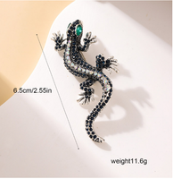 Vintage Style Gecko Alloy Rhinestones Women's Brooches 1 Piece main image 2