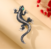 Vintage Style Gecko Alloy Rhinestones Women's Brooches 1 Piece main image 3