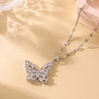 Copper Simple Style Butterfly Pendant Necklace main image 1