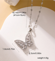 Copper Simple Style Butterfly Pendant Necklace main image 2