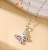 Copper Simple Style Butterfly Pendant Necklace main image 3