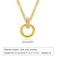 Wholesale Simple Style Geometric Copper Pendant Necklace main image 2