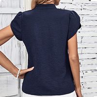 Women's Blouse Short Sleeve Blouses Casual Elegant Simple Style Solid Color main image 2