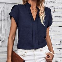 Women's Blouse Short Sleeve Blouses Casual Elegant Simple Style Solid Color main image 4