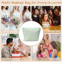 Basic Houndstooth Cotton Chain Square Makeup Bags main image 5