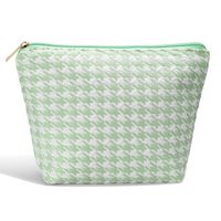 Basic Houndstooth Cotton Chain Square Makeup Bags sku image 1