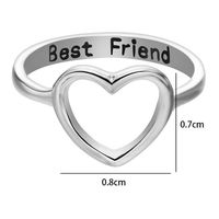 Wholesale Jewelry Simple Style Letter Heart Shape Alloy Plating Hollow Out Rings main image 2
