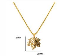 Stainless Steel Basic Maple Leaf Plating Pendant Necklace main image 2