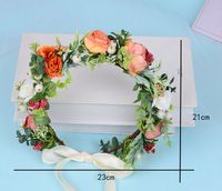 Women's Sweet Pastoral Flower Plastic Cloth Insert Comb Wreath main image 2