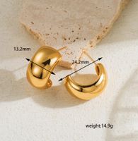 1 Pair Vintage Style Simple Style C Shape Water Plating Copper 18k Gold Plated Ear Studs main image 2