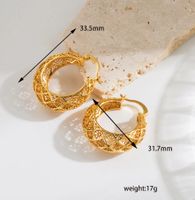 1 Pair Vintage Style Classic Style C Shape U Shape Water Plating Hollow Out Copper 18k Gold Plated Earrings main image 2