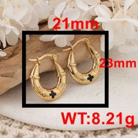 1 Pair IG Style C Shape Cross Plating 304 Stainless Steel Hoop Earrings main image 2