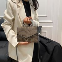Women's Pu Leather Crocodile Vintage Style Sewing Thread Square Flip Cover Shoulder Bag main image 11