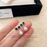 Mode Blume Silber Überzug Inlay Künstlicher Diamant Perle Ohrstecker 1 Paar sku image 11