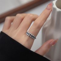 Wholesale Simple Style Grain Copper Plating Silver Plated Open Rings main image 3