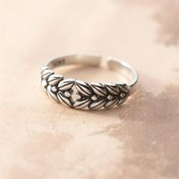 Wholesale Simple Style Grain Copper Plating Silver Plated Open Rings main image 4