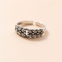 Wholesale Simple Style Grain Copper Plating Silver Plated Open Rings main image 1