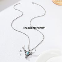 IG Style Simple Style Cattle Zinc Alloy Plating Inlay Turquoise Men's Pendant Necklace main image 2