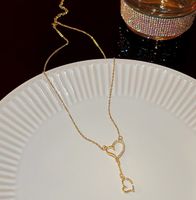 Cute Heart Shape Titanium Steel Plating 18k Gold Plated Pendant Necklace main image 1